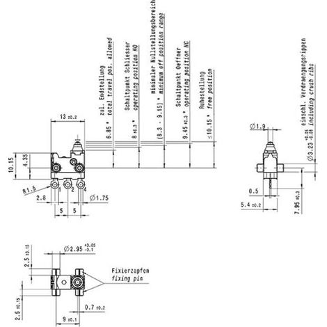 Marquardt 01075.0603-01 Microrupteur 30 V/DC 0.1 A 1 x On/(Off)/(On) panneau de commande : IP67/côté bornes de connexio