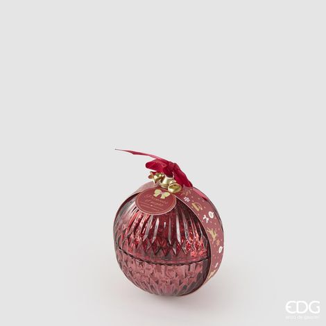 EDG Enzo De Gasperi Candela Sfera di Natale Vetro D 8 Cm Princess of The Night Red