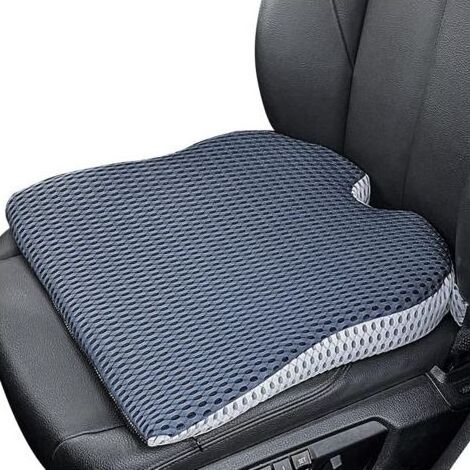 Galette de chaise triangulaire pour voiture, camion, chaise de bureau ou fauteuil roulant - Coussin de siège en mousse à mémoire de forme pour soulager les douleurs sciatiques et coccygiennes, Gris (1/5)