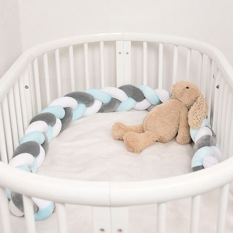 Geflochtenes Babybett-Nestchen, langes Baby-Kinderzimmerkissen, weiches Schlangenkissen mit Knotenmuster (1 m) (1/5)