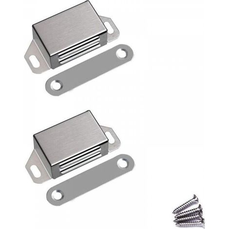 Loquet de porte magnétique – Loquet magnétique robuste en acier inoxydable, capacité de charge de 13,6 kg, pour placard de cuisine et salle de bain (1/5)