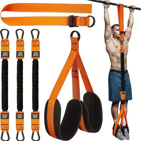 Ensemble de 5 bandes de résistance réglables pour tractions, adapté au renforcement musculaire du haut du corps. (1/5)