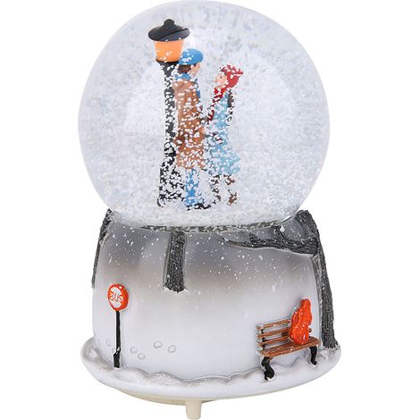 Boule à neige musicale lumineuse, veilleuse décorative de bureau, boîte à musique avec flocons (1/5)