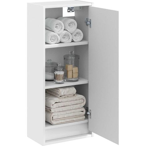 vidaXL Wall-mounted Sink Vanity White 35 x 20 x 81 cm Engineered Wood (1/3)