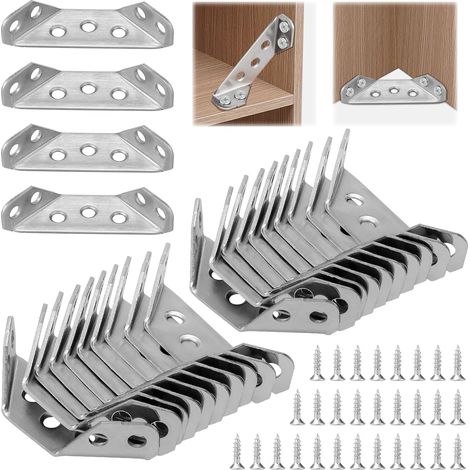 20 Stück Universal-Möbel-Eckverbinder, multifunktionale Dreieck-Eckhalterung aus Edelstahl, Eckbefestigungsverbinder, DOLASO Möbel-Dreieck-Stützrahmen (1/5)