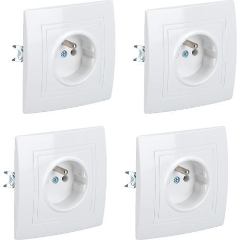 Rosvola 16A 220V Komplette Wandsteckdose – Ideal für Renovierungen – Weiß – 82 x 82 mm – 8 Stück (1/5)