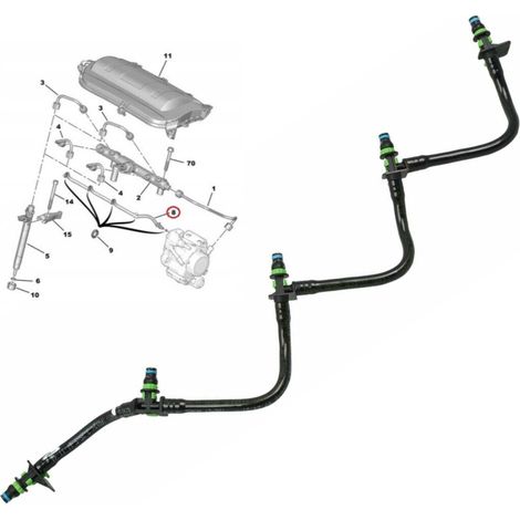Tuyau retour de carburant injecteur pour Citroen Peugeot Ford 2.0 (1/3)