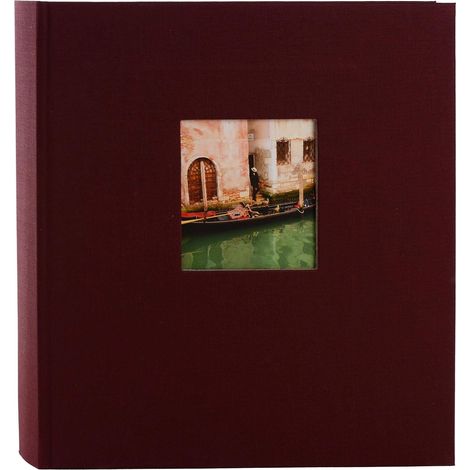 Album Photo avec Découpe, Bella Vista, 30 X 31 Cm, 60 Pages Blanches avec Intercalaires Glassine, Lin, Bordeaux, 27892 (1/5)