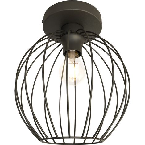 Plafonnier industriel noir sphère filaire Nest E27 (1/5)