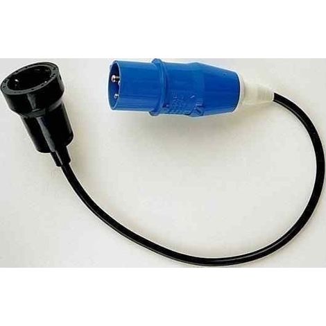 Rallonge 60 cm 16A mâle P17 Prise femelle 2P + T française pour camping-car et caravane