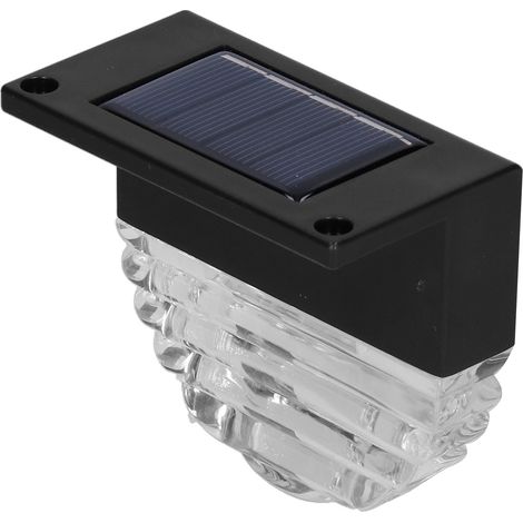 Lampe de clôture solaire, éclairage décoratif extérieur pour cour, jardin, villa, aménagement paysager, petite lampe de clôture, lumière chaude + double mode RGB, noir, lot de 4. (1/5)