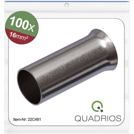 Quadrios 22C481 Embout simple d'extrémité de câble 16 mm² non isolé 100 pc(s)