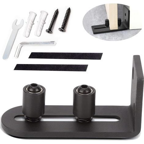 1pcs de guide-sol réglable pour portail coulissant, rail de porte coulissante, 1 portes (pas de rainure sur la porte, pas de perçage du sol) (1/5)