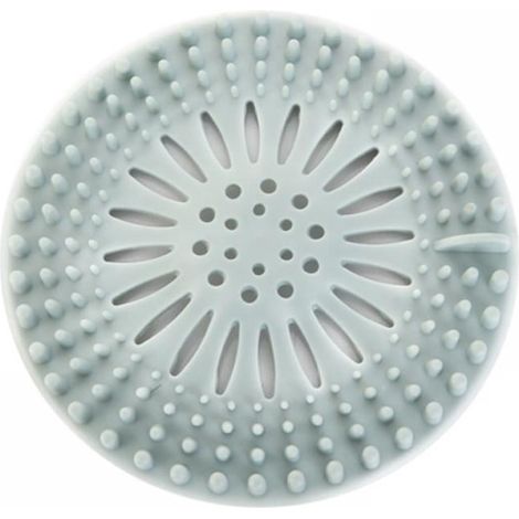 Filtre De Drain Au Sol - En TPR Souple - Pour Salle De Bain Et Cuisine - Anti-Obstruction Cheveux Résidus - 12 X 12 X 1 Cm - Gris (1/5)