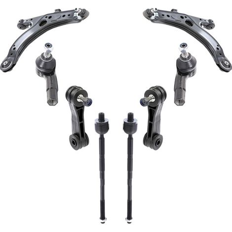 KIT BRACCIO OSCILLANTE 8 PEZZI COMPATIBILE CON VW NEW BEETLE (9C1, 1C1) 1.9 TDI / Kit Sospensione Completo OE/OEM / Bracci Oscillanti + Testine Sterzo / Sostituzione Diretta OEM
