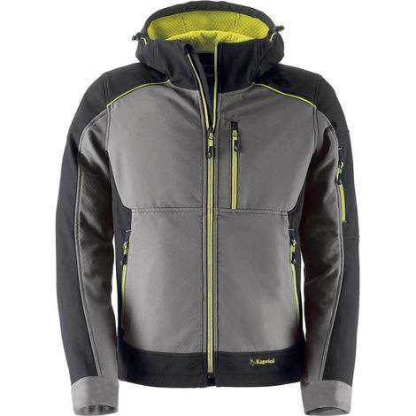 KAPRIOL Veste de travail Softshell Dynamic Gris/Noir - Taille: L