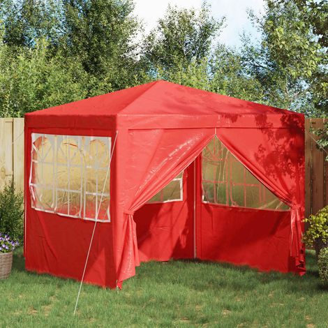 vidaXL Tente de fête Rouge 250 x 250 x 240 cm PE et acier
