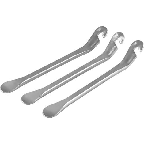 Marque Francaise Demonte PneuLot DE 3 PCS Garantie A Vie-Demonte pneus Velo en Forme de Crochet en Acier- Demonte Pneu VTT/BMX/BicycletteGris (1/5)