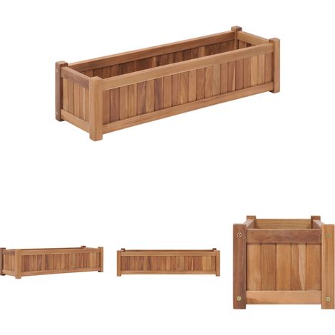 The Living Store - Hochbeet 100x30x25 cm Massivholz Teak (1/5)