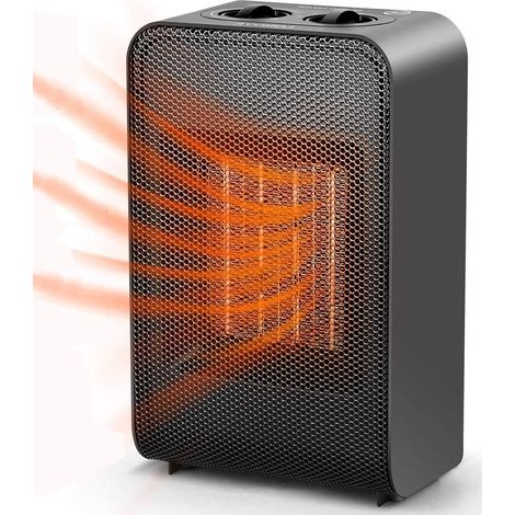 Mini radiateur soufflant en céramique à économie d'énergie en deux pièces avec chauffage rapide en 2 secondes, protection anti-basculement et contre la surchauffe, 3 modes pour salle de bain, bureau, (1/2)