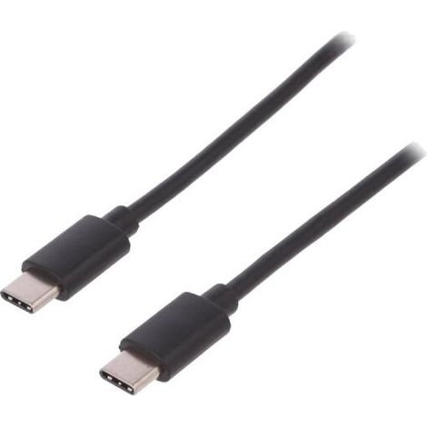 Cable- USB 2.0- USB C prise.de deux cotes- nickele- 1.8m- noir