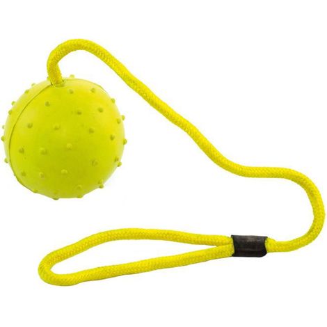 Gioco palla in gomma con corda 8.5 cm per cani