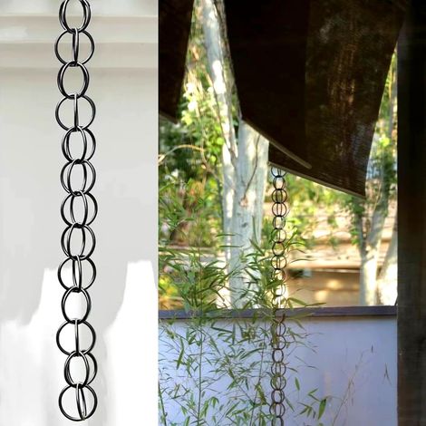 Chaîne de pluie, chaîne de pluie pour évacuation de toiture, chaîne de pluie minimaliste, décoration de jardin, longueur 122 cm (1/5)
