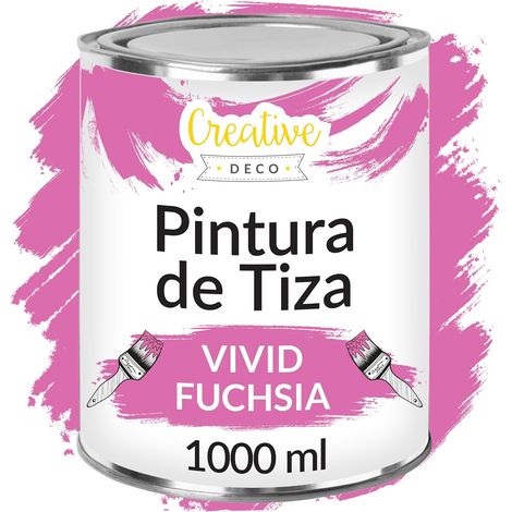 Creative Deco Pintura a la Tiza Fucsia 1L Mate y Lavable para Muebles de Madera