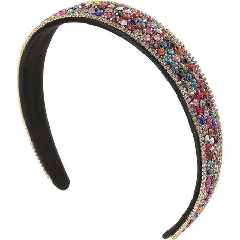 Coiffe décorative pour femmes et filles, ornée de strass et de paillettes colorées. (1/4)