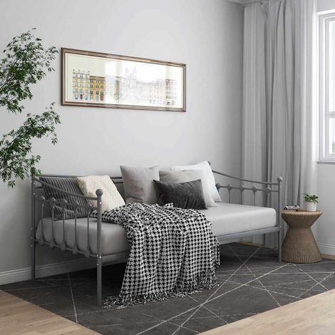 Estructura de sofá cama sin colchón metal gris 90x200 cm (1/5)