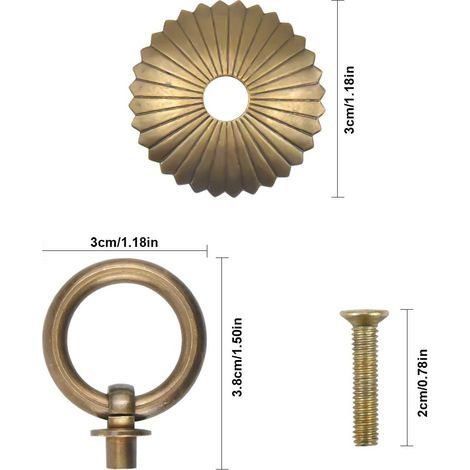 Möbelknöpfe und -griffe, 6 Stück Vintage-Möbelgriffe, Möbelknöpfe für Küchenschrank-, Kommoden- und Schranktüren, 25 mm (Antik) (1/4)