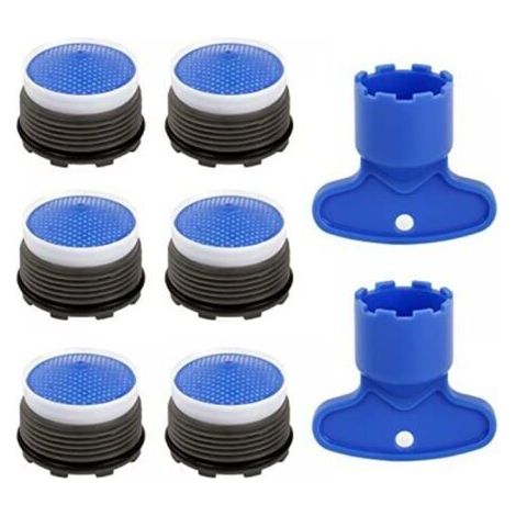 Lot de 6 mousseurs pour robinet – Économie d'eau 30-40% – Filtration 5 couches – Anti-éclaboussures et réduction du bruit (1/4)