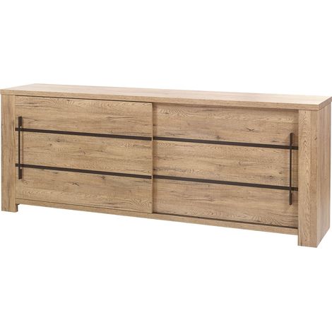 NILLA - Buffet 2 Portes Coulissantes Aspect Bois (1/5)
