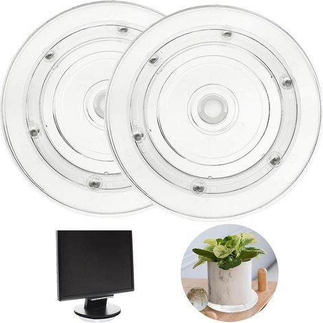2-teiliges Plattenspieler-Set, 15 cm Universal-Drehteller (360° drehbar), transparenter runder Drehteller, manueller Drehteller mit Stahlkugellagern für Fernseher, Computer und Artisa (1/4)