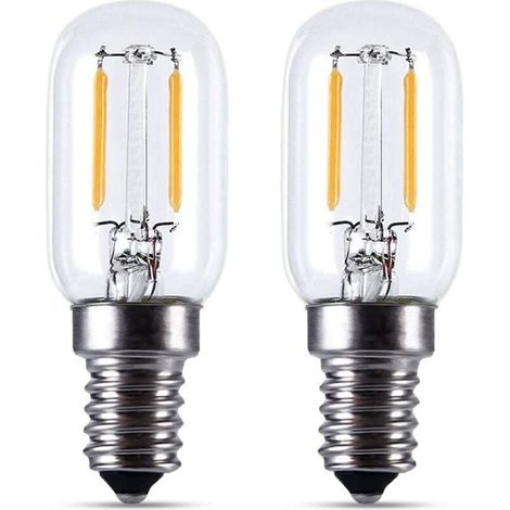 2pcs Ampoule LED E14- Ampoule réfrigérateur LED2W, T22, 200LM, équivalent à une lampe à incandescence 15W, blanc chaud 2700K, 230V, réfrigérateur / lampe au sel / avec petite LED E14, [Classe énergéti (1/4)