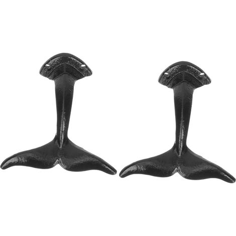 Juego de 2 percheros náuticos de hierro fundido para exteriores, de montaje en pared - Fácil instalación para sala de estar, baño, dormitorio. (1/5)