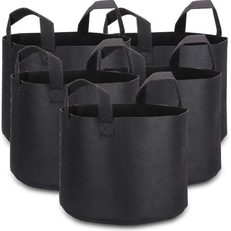 Filiyano-Sacs de culture de 5 gallons avec étiquettes pour plantes, lot de 5 en tissu épais (1/4)