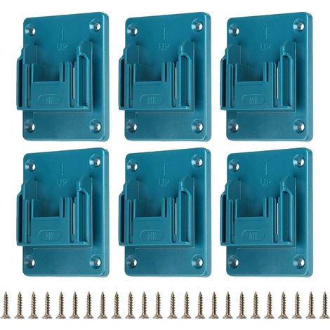 Lot de 6 supports muraux pour outils Makita 18V, rangement d'atelier - bleu. (1/5)
