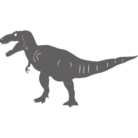 Ciondolo decorativo a forma di dinosauro, di colore grigio scuro, con motivo traforato.