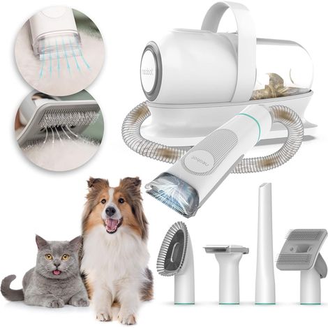 Tondeuse pour Chien/Chat, Aspirateur de Poils pour Animaux, Kit de Toilettage pour Animaux, 5 Outils de Toilettage Éprouvés (Noir) (1/5)