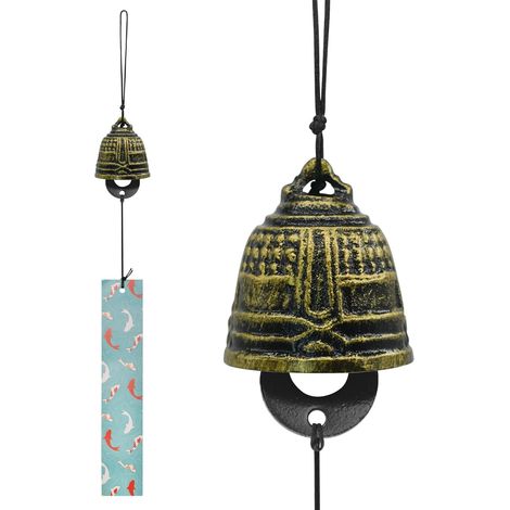 Cast Iron Wind Chime Outdoor Hanging Bell Decorative Bell for Garden Yard Home Decor (Bronze) (1/5)