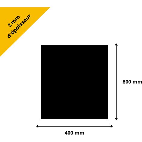 Plaque verre acrylique noir 2 mm - 40 x 80 cm (400 x 800 mm) - Verre synthétique - Plaque PMMA XT - Plexiglass