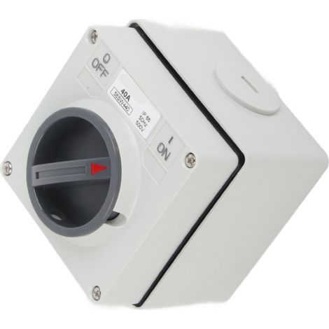 Wasserdichter Außenschalter mit Trennfunktion, staubdicht, Drehschalter mit Ein-/Aus-Anzeige, 250 V (4P40A) (1/5)