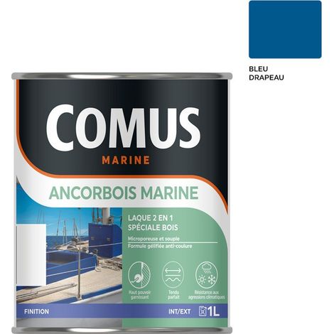 ANCORBOIS MARINE BLEU DRAPEAU 1L- Laque microporeuse pour la protection et la décoration des bois et dérivé (1/3)