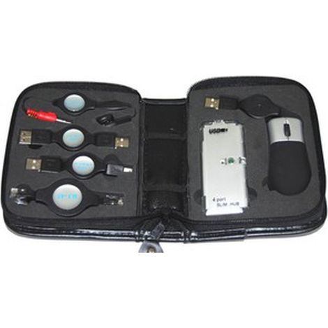 USB Travel  Kit con  Raton  y  Concentrador Hub USB 4 puertos (1/5)
