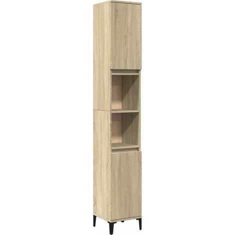 vidaXL Badezimmer-Schrank Sonoma Eiche 30x30x190 cm