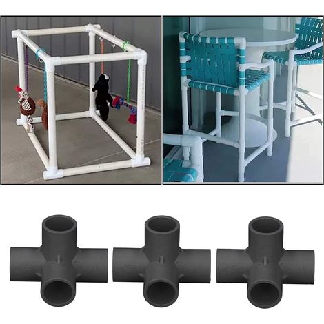Raccord coudé à trois voies en PVC de 20 mm de diamètre, pour l'alimentation en eau, les raccords d'entrée et de sortie d'eau, utilisé pour les meubles, les raccords de tuyauterie de serres et les con (1/5)