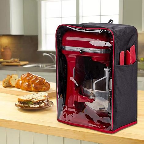 Housse pour robot de cuisine, housse anti-poussière imperméable en tissu Oxford, avec poches avant et latérales transparentes en PVC (453055cm) (1/5)