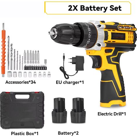 25 + 3 couple sans fil perceuse à percussion électrique ensemble polyvalent tournevis électrique ensembles d'outils pour Makita 18V batterie broche-Modèle 2 (1/5)