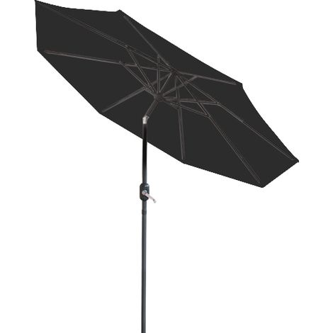 Greenbay Round Garden Parasol Sun Shade Patio Outdoor Umbrella Canopy Crank Tilt Mechanism 3M Black (1/5)